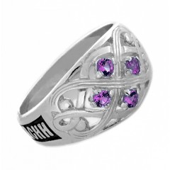 Серебряное кольцо с розовым фианитом