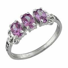 Серебряное кольцо с розовым фианитом