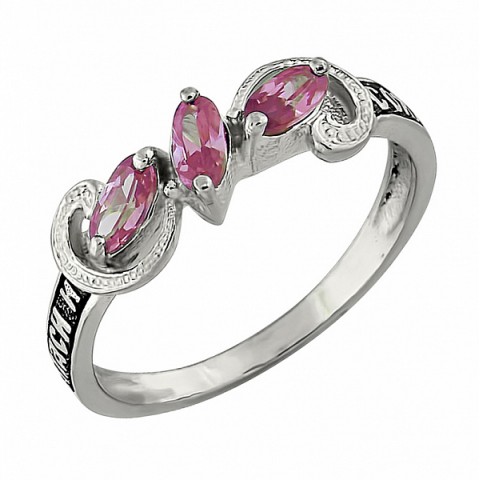 Серебряное кольцо с розовым фианитом