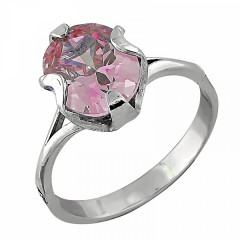 Серебряное кольцо с розовым фианитом