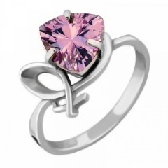 Серебряное кольцо с розовым фианитом