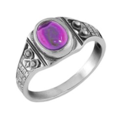 Серебряное кольцо с розовым фианитом