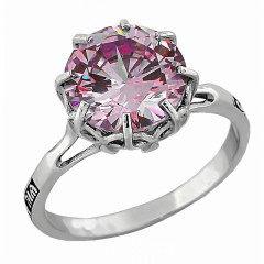 Серебряное кольцо с розовым фианитом