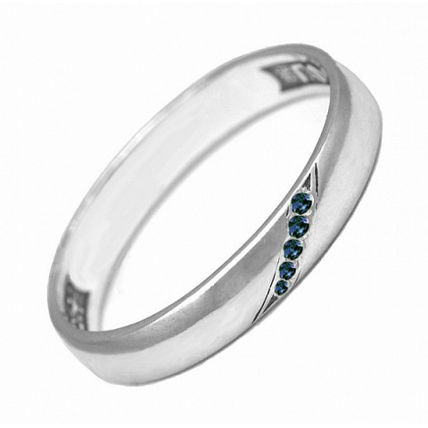Серебряное кольцо синий фианит