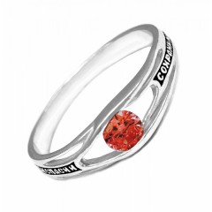 Серебряное кольцо с красным фианитом