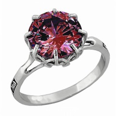 Серебряное кольцо с красным фианитом