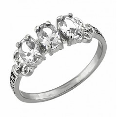 Серебряное кольцо с прозрачным фианитом