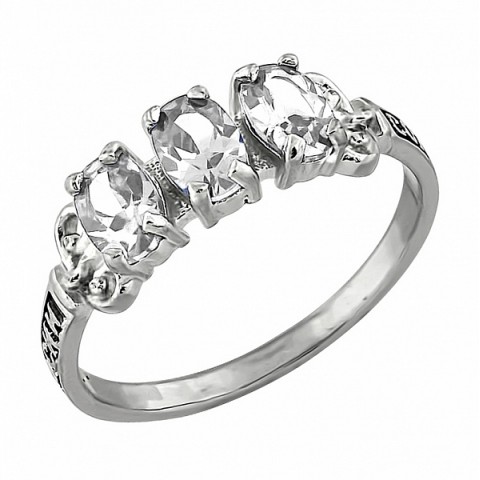 Серебряное кольцо с прозрачным фианитом