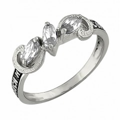 Серебряное кольцо с прозрачным фианитом