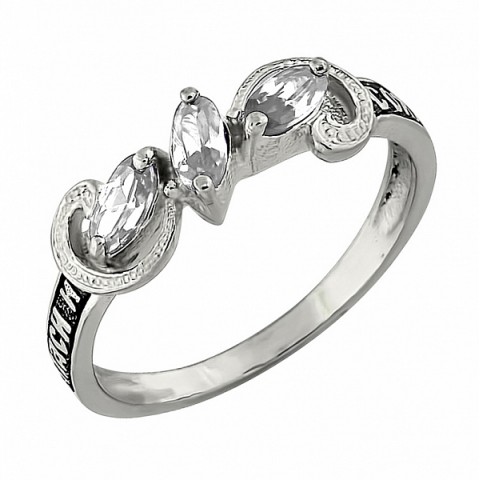 Серебряное кольцо с прозрачным фианитом