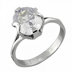 Серебряное кольцо с прозрачным фианитом