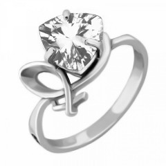 Серебряное кольцо с прозрачным фианитом