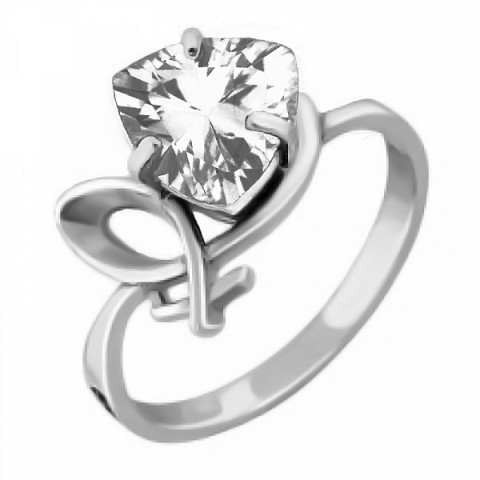 Серебряное кольцо с прозрачным фианитом