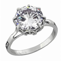 Серебряное кольцо с прозрачным фианитом