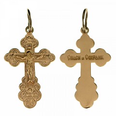 Золотой крестик православный