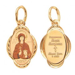 Серебряная подвеска с позолотой Мария Магдалина