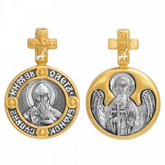 Серебряная подвеска с позолотой Олег