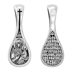 Серебряная подвеска Тихвинская Божия Матерь