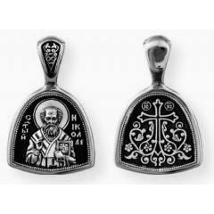 Серебряная подвеска Николай Чудотворец