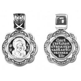 Серебряная подвеска Казанская Божия Матерь