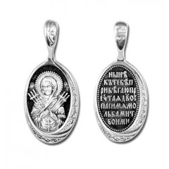 Серебряная подвеска Семистрельная Божия Матерь