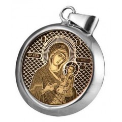 Серебряная подвеска Тихвинская Божия Матерь