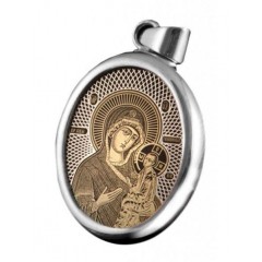 Серебряная подвеска Тихвинская Божия Матерь