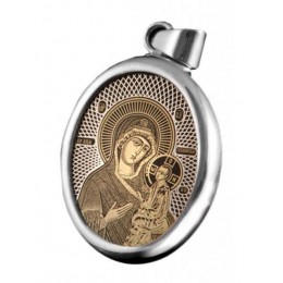 Серебряная подвеска Тихвинская Божия Матерь