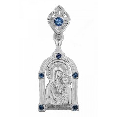 Серебряная подвеска Казанская Божия Матерь