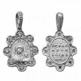Серебряная подвеска Казанская Божия Матерь