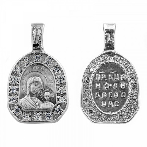 Серебряная подвеска Казанская Божия Матерь