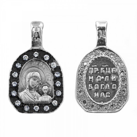 Серебряная подвеска Казанская Божия Матерь