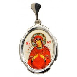 Серебряная подвеска Семистрельная Божия Матерь