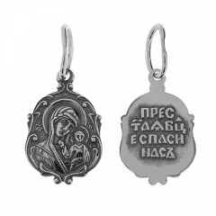 Серебряная подвеска Казанская Божия Матерь