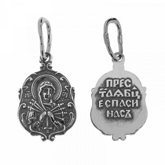 Серебряная подвеска Семистрельная Божия Матерь