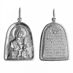 Серебряная подвеска Иверская Божия Матерь