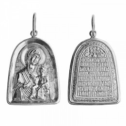 Серебряная подвеска Иверская Божия Матерь