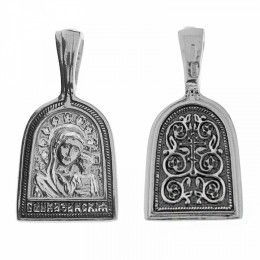 Серебряная подвеска Казанская Божия Матерь